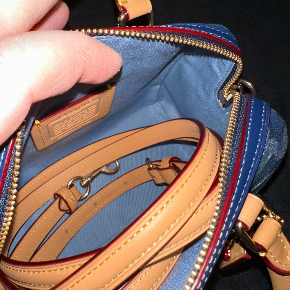 Coach Blue and Tan Mini Bag - Picture 6 of 9